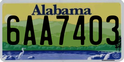 AL license plate 6AA7403