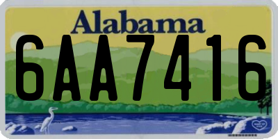 AL license plate 6AA7416