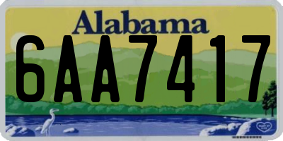 AL license plate 6AA7417