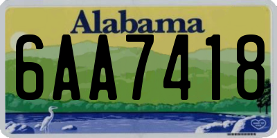 AL license plate 6AA7418