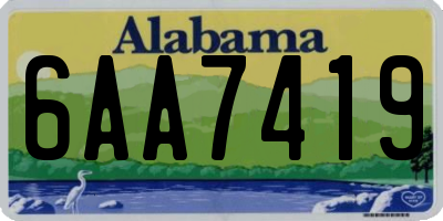 AL license plate 6AA7419