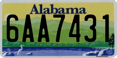 AL license plate 6AA7431