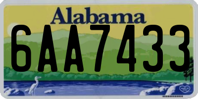 AL license plate 6AA7433