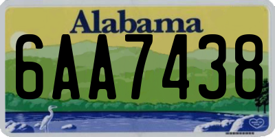 AL license plate 6AA7438