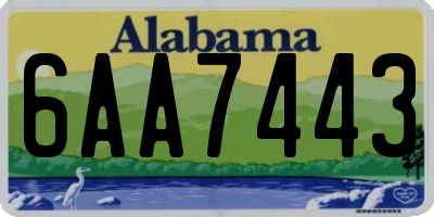 AL license plate 6AA7443