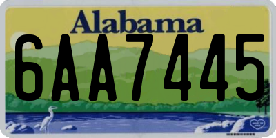 AL license plate 6AA7445