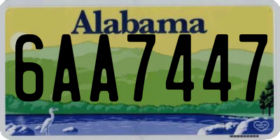 AL license plate 6AA7447