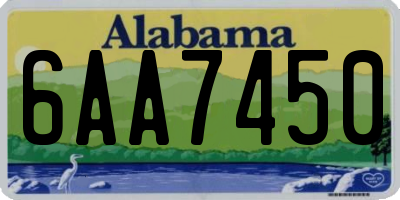 AL license plate 6AA7450