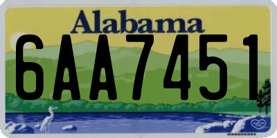 AL license plate 6AA7451