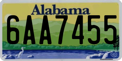 AL license plate 6AA7455