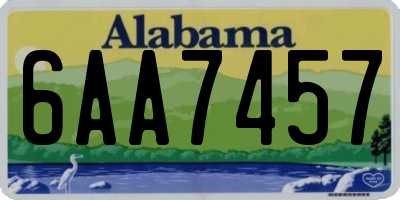 AL license plate 6AA7457