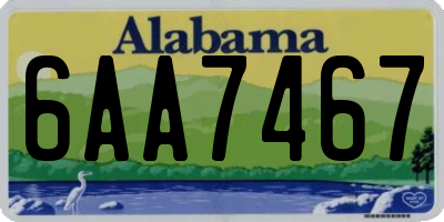 AL license plate 6AA7467