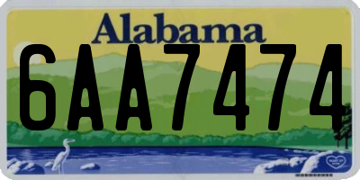 AL license plate 6AA7474