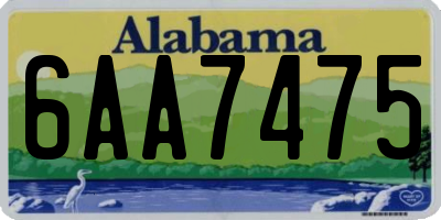 AL license plate 6AA7475