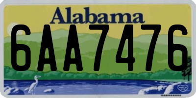 AL license plate 6AA7476
