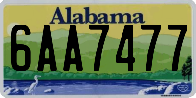 AL license plate 6AA7477