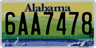 AL license plate 6AA7478