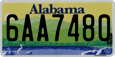 AL license plate 6AA7480