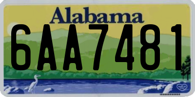 AL license plate 6AA7481
