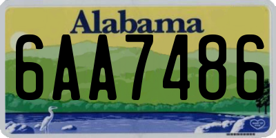 AL license plate 6AA7486