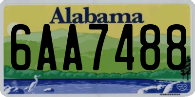 AL license plate 6AA7488