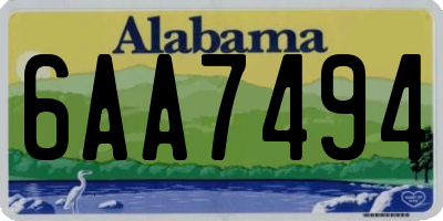 AL license plate 6AA7494