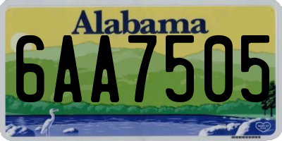 AL license plate 6AA7505