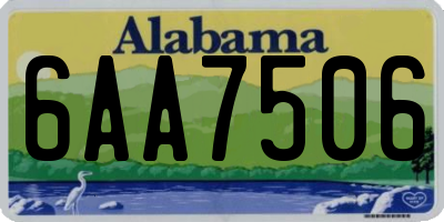 AL license plate 6AA7506