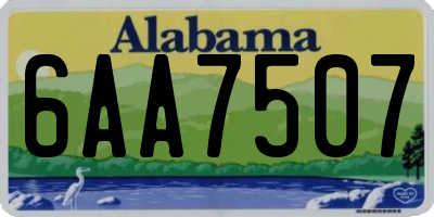 AL license plate 6AA7507