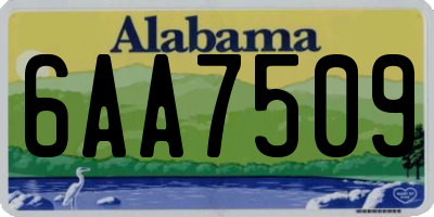 AL license plate 6AA7509