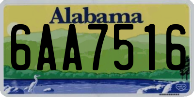AL license plate 6AA7516