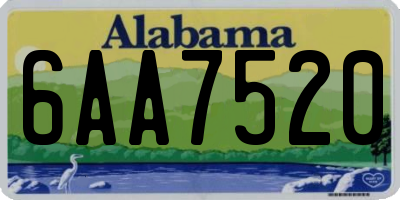 AL license plate 6AA7520