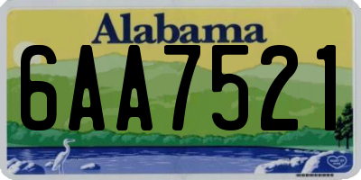 AL license plate 6AA7521