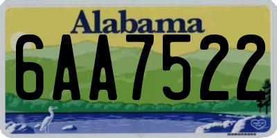 AL license plate 6AA7522