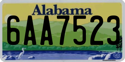 AL license plate 6AA7523