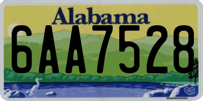 AL license plate 6AA7528