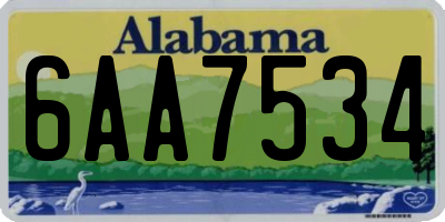 AL license plate 6AA7534