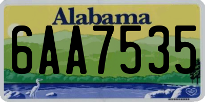 AL license plate 6AA7535