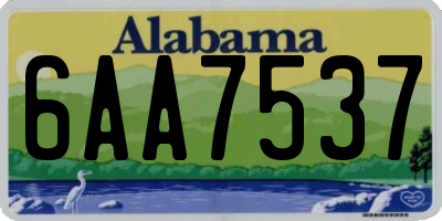 AL license plate 6AA7537