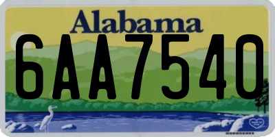 AL license plate 6AA7540