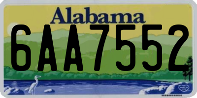 AL license plate 6AA7552