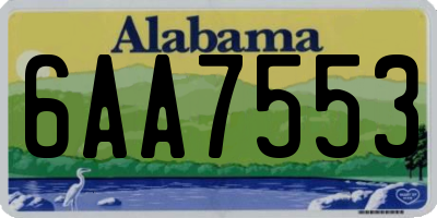 AL license plate 6AA7553