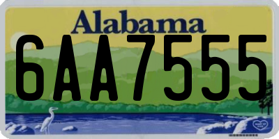 AL license plate 6AA7555