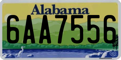 AL license plate 6AA7556