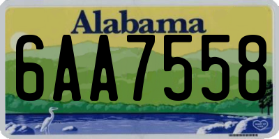 AL license plate 6AA7558