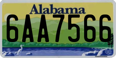 AL license plate 6AA7566