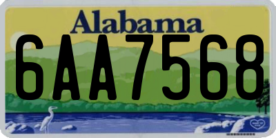 AL license plate 6AA7568