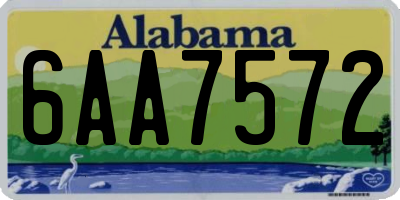 AL license plate 6AA7572