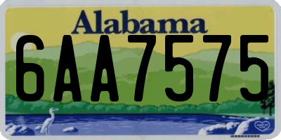 AL license plate 6AA7575