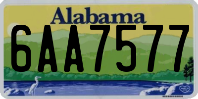AL license plate 6AA7577